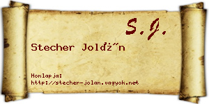 Stecher Jolán névjegykártya