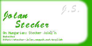 jolan stecher business card